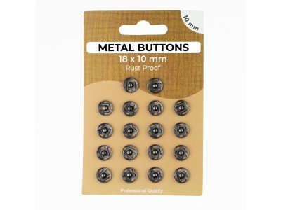 Metalldruckknöpfe Set mit 18 Stück 10 mm - uni anthrazit
