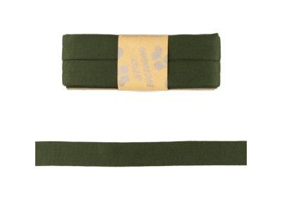 Jersey Viskose Schrägband/Einfassband gefalzt 20 mm x 3 m Coupon - uni olivgrün