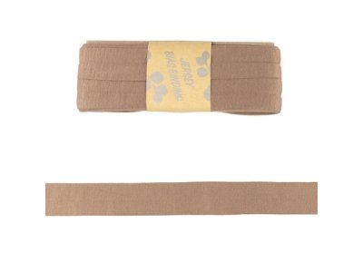 Jersey Viskose Schrägband/Einfassband gefalzt 20 mm x 3 m Coupon - uni toffee