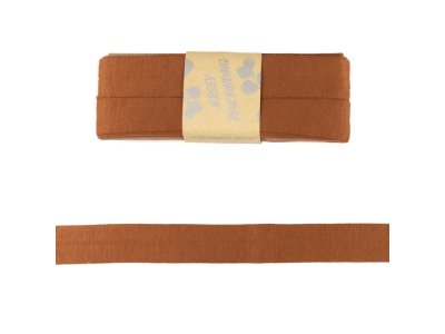 Jersey Viskose Schrägband/Einfassband gefalzt 20 mm x 3 m Coupon - uni bronze