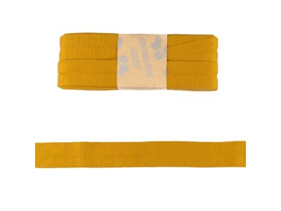 Jersey Viskose Schrägband/Einfassband gefalzt 20 mm x 3 m Coupon - uni ocker