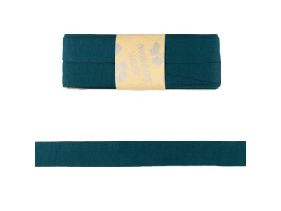 Jersey Viskose Schrägband/Einfassband gefalzt 20 mm x 3 m Coupon - uni petrol