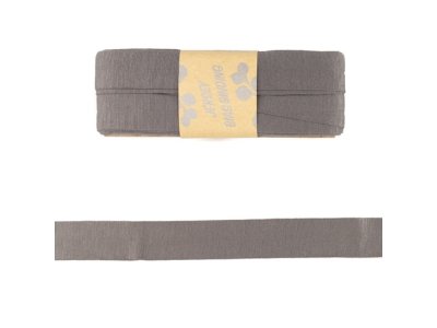Jersey Viskose Schrägband/Einfassband gefalzt 20 mm x 3 m Coupon - uni grau