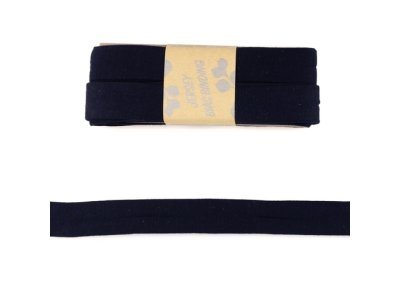 Jersey Viskose Schrägband/Einfassband gefalzt 20 mm x 3 m Coupon - uni marineblau