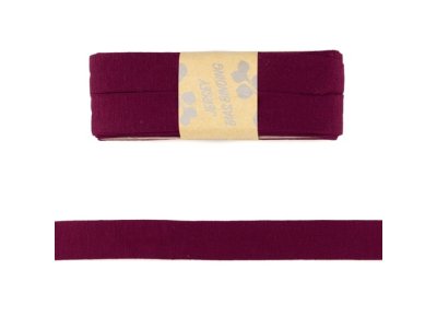 Jersey Viskose Schrägband/Einfassband gefalzt 20 mm x 3 m Coupon - uni bordeaux