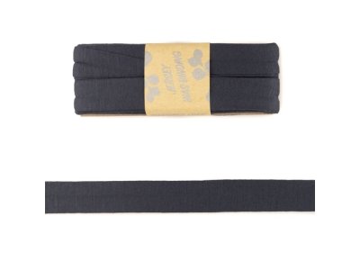 Jersey Viskose Schrägband/Einfassband gefalzt 20 mm x 3 m Coupon - uni anthrazit