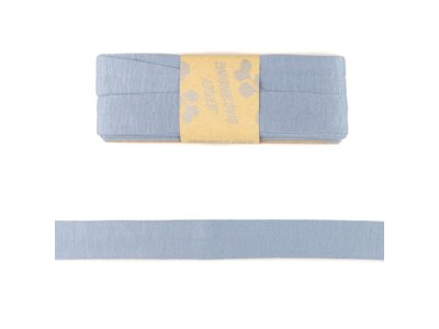 Jersey Viskose Schrägband/Einfassband gefalzt 20 mm x 3 m Coupon - uni helles jeansblau