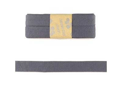 Jersey Viskose Schrägband/Einfassband gefalzt 20 mm x 3 m Coupon - uni mausgrau