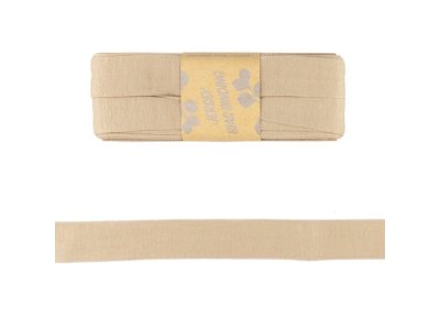 Jersey Viskose Schrägband/Einfassband gefalzt 20 mm x 3 m Coupon - uni sand