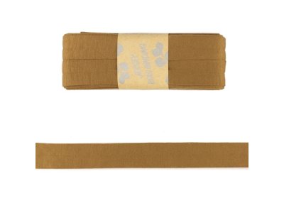 Jersey Viskose Schrägband/Einfassband gefalzt 20 mm x 3 m Coupon - uni karamell 