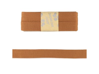 Jersey Viskose Schrägband/Einfassband gefalzt 20 mm x 3 m Coupon - uni nussbraun