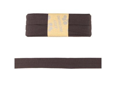 Jersey Viskose Schrägband/Einfassband gefalzt 20 mm x 3 m Coupon - uni mokka