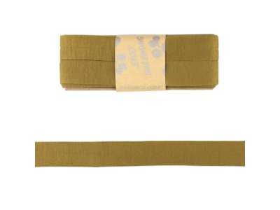 Jersey Viskose Schrägband/Einfassband gefalzt 20 mm x 3 m Coupon - uni goldbraun