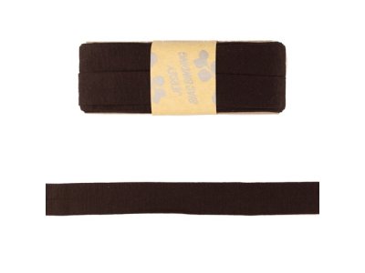 Jersey Viskose Schrägband/Einfassband gefalzt 20 mm x 3 m Coupon - uni dunkler mokka