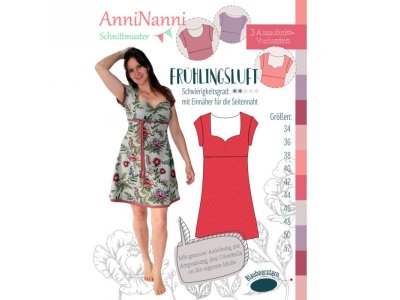 Papierschnittmuster Blaubeerstern AnniNanni Kleid FRÜHLINGSLUFT - Damen