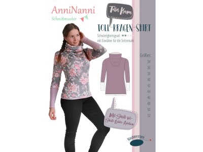 Papierschnittmuster Blaubeerstern AnniNanni Toll-Kragen-Shirt - Damen