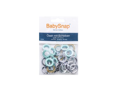 Baby Snap Ösen mit Scheiben - 20 Stück/11mm - mint