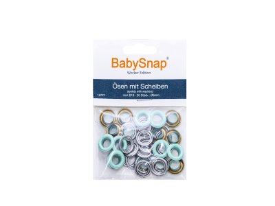 Baby Snap Ösen mit Scheiben - 20 Stück/8 mm - mint