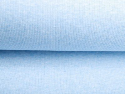 Feinripp Jersey Melange Sanetta - meliert helles blau