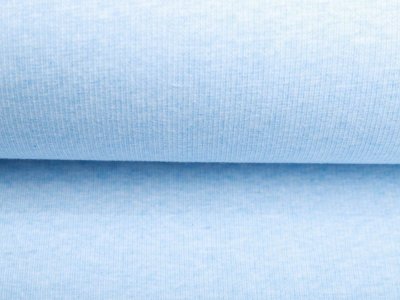 Feinripp Jersey Melange Sanetta - meliert helles blau