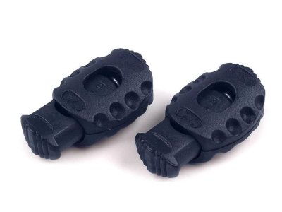 2 ovale Kordelstopper - 20 x 30 mm - für Kordeln mit max. 6 mm Durchmesser - marine