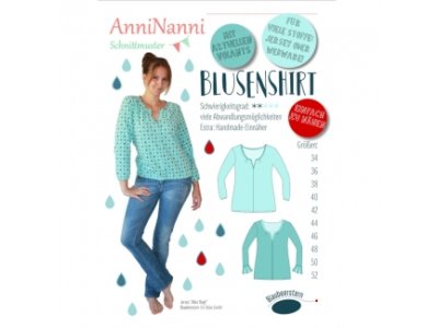Papierschnittmuster Blaubeerstern AnniNanni BLUSENSHIRT - Damen