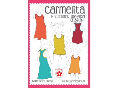 Schnittmuster CARMELITA - Racerback Shirt / Kleid für Mädchen