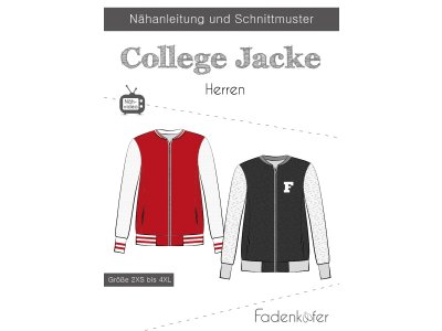 Papier-Schnittmuster Fadenkäfer - College Jacke - Herren