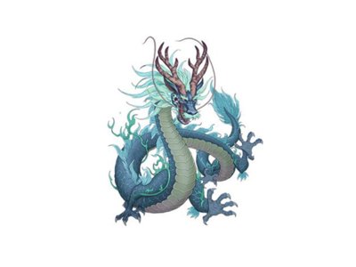 Transfer-Applikation zum Aufbügeln ca. 8,0 cm  x 10,0 cm - kleiner Geweihdrache