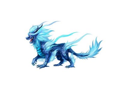 Transfer-Applikation zum Aufbügeln ca. 6,0 cm  x 10,0 cm - kleiner blauer Drache