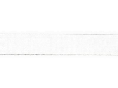 Elastisches Einfassband/Falzgummi - 20 mm glänzend - weiß