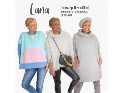Papierschnittmuster von Schnittgeflüster LANA - Oversize Pullover - Damen