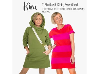 Papierschnittmuster von Schnittgeflüster KIRA - T-Shirt Kleid - Damen