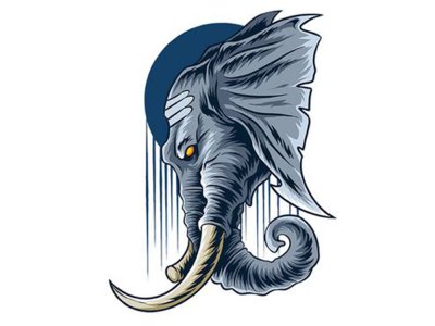 Transfer-Applikation zum Aufbügeln ca. 23,0 cm x 19,7 cm - prachtvoller Elefant