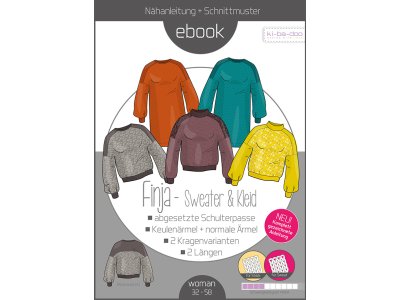 Papierschnittmuster ki-ba-doo FINJA - Sweater&Kleid - Damen