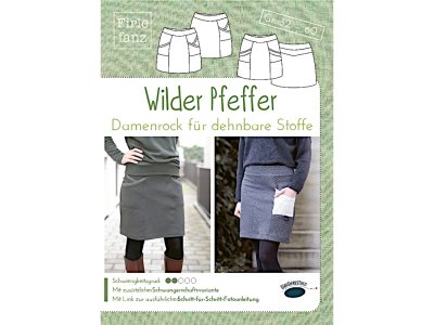 Papierschnittmuster Blaubeerstern Firlefanz - Wilder Pfeffer Damenrock für dehnbare Stoffe - Damen