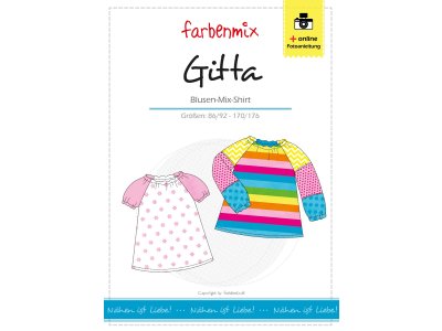 Papierschnittmuster Farbenmix Blusen- Mix- Shirt GITTA - Mädchen 