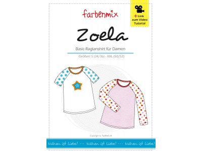 Papier-Schnittmuster Farbenmix - Raglan-Shirt  ZOELA - Damen