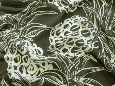KDS Queen's Collection Webware Viskose - spritzige Ananas - khaki