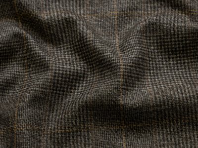  Hochwertiger Hosen- und Rockstoff - Retro-Karos - braun