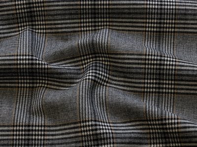  Hochwertiger Hosen- und Rockstoff - Retro-Karos - grau