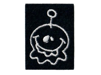 Applikation zum Aufbügeln ca. 3,3 cm x 4,5 cm - Gespenst - schwarz / weiß