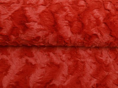 Zottel-Wellnessfleece Fur - Wellenoptik - uni terrakotta