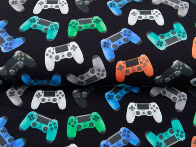 Leicht angerauter Sweat Digitaldruck by Poppy - Let's Game - schwarz