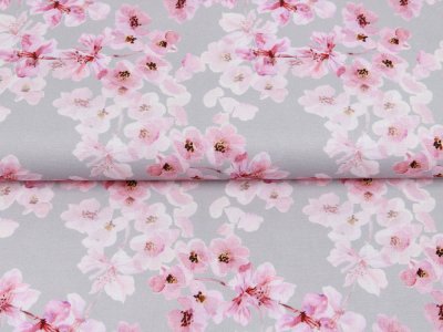 Canvas Digitaldruck - Kirschblüten - beige
