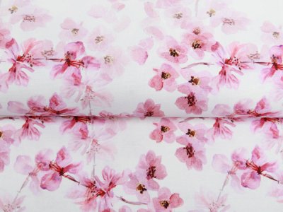 Canvas Digitaldruck - Kirschblüten - weiß