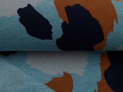 Leicht angerauter Sweat Melange Softtouch by Poppy - Camouflage - meliert smoke-blau