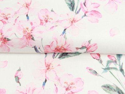 Canvas Digitaldruck - hübsche Blüten - wollweiß