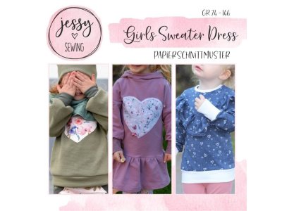 Papier-Schnittmuster Jessy Sewing - Oberteil "Girls Sweater Dress" - Kinder