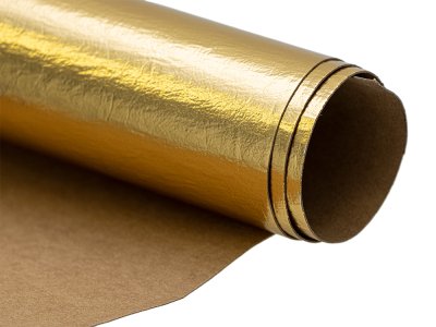 Beschichtetes Kreativpapier Waschpapier metallic Coupon ca. 47 x 70 cm - goldfarben
